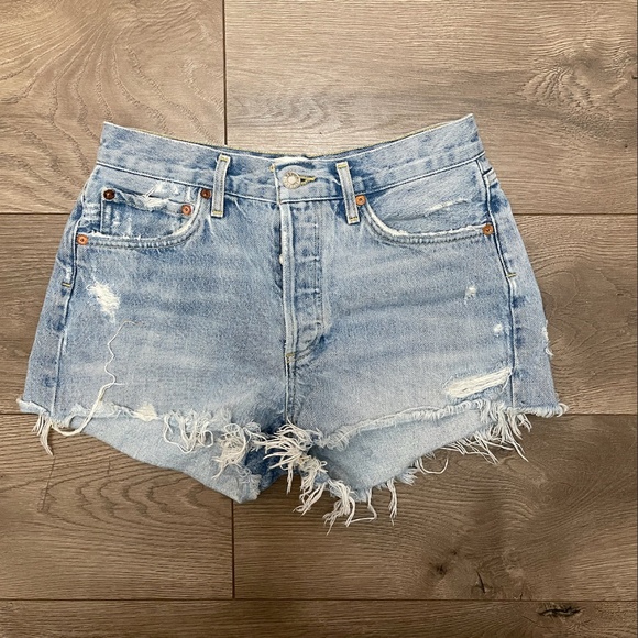 Agolde Parker Denim Shorts - Picture 1 of 3